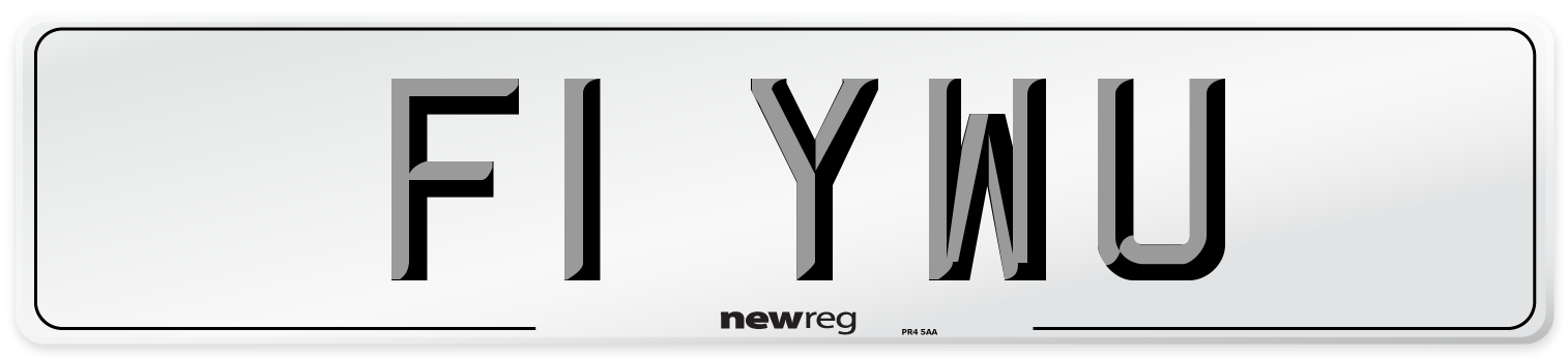 F1 YWU Number Plate from New Reg